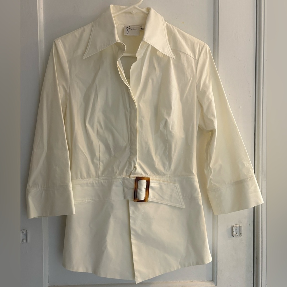 Finley “Taylor” women’s belted front 3/4 sleeve ladder cutout back Size Small